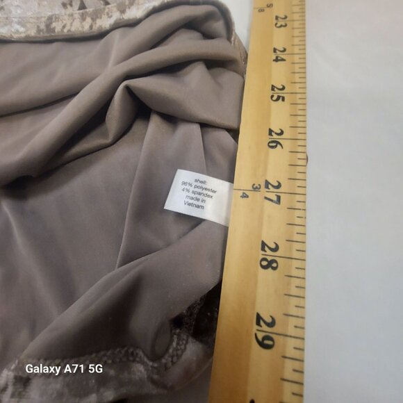 Lane Bryant Grey Crushed Velvet Sweat heart Neck Blouse 3/4 Sleeve Elastic Cuff - Picture 6 of 7